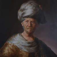 D’après « homme en costume oriental » de Rembrandt